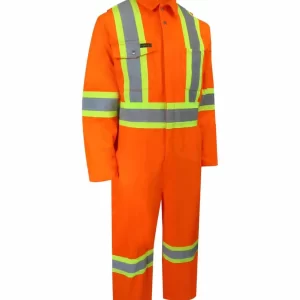 UNLINED COVERALL WITH ZIPPER ON THE LEGS AND REFLECTIVE STRIPES