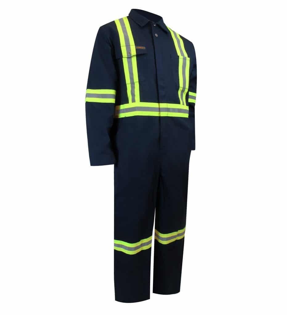 UNLINED COVERALL WITH ZIPPER ON THE LEGS AND REFLECTIVE STRIPES