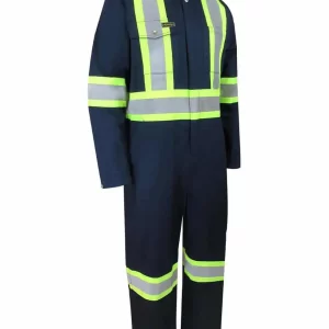 UNLINED COVERALL WITH ZIPPER ON THE LEGS AND REFLECTIVE STRIPES