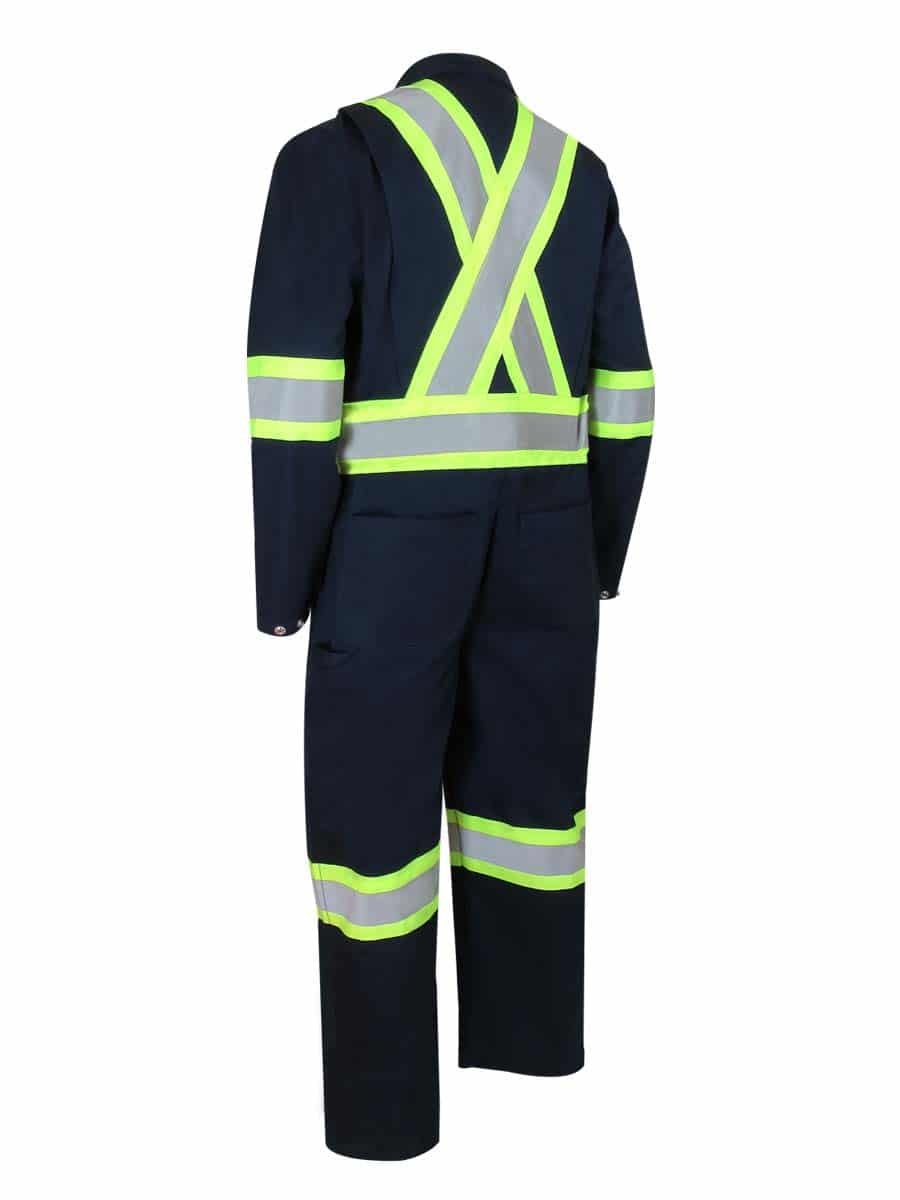 UNLINED COVERALL WITH ZIPPER ON THE LEGS AND REFLECTIVE STRIPES