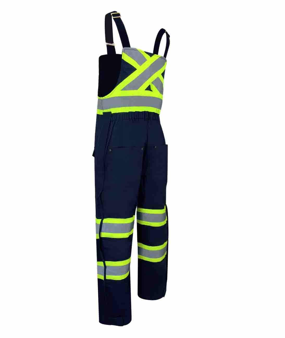 DUCK COTTON INSULATED BIB PANTS WITH ZIPPER ON THE LEGS AND REFLECTIVE STRIPES - Image 3